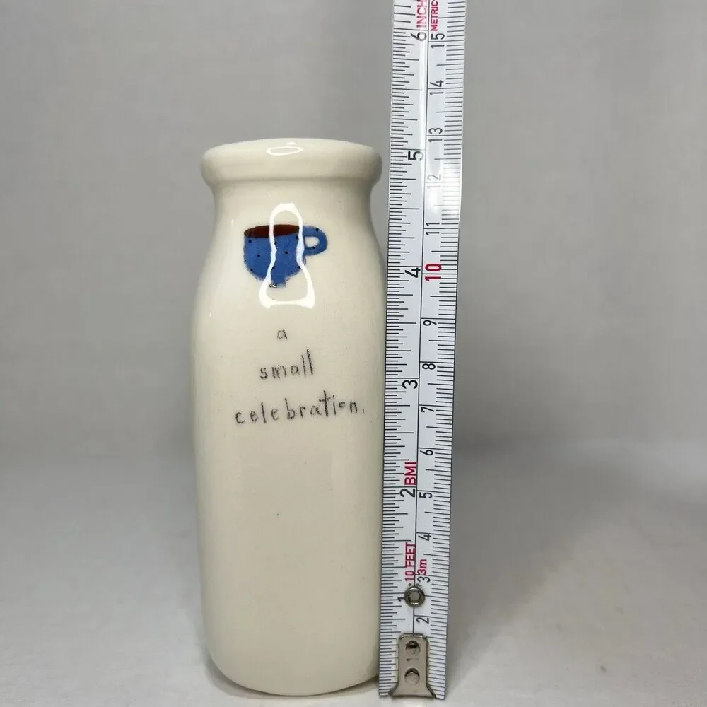 Beth Mueller 5” A Small Celebration Coffee Mug Bud Vase Ceramic Milk Bottle 2010